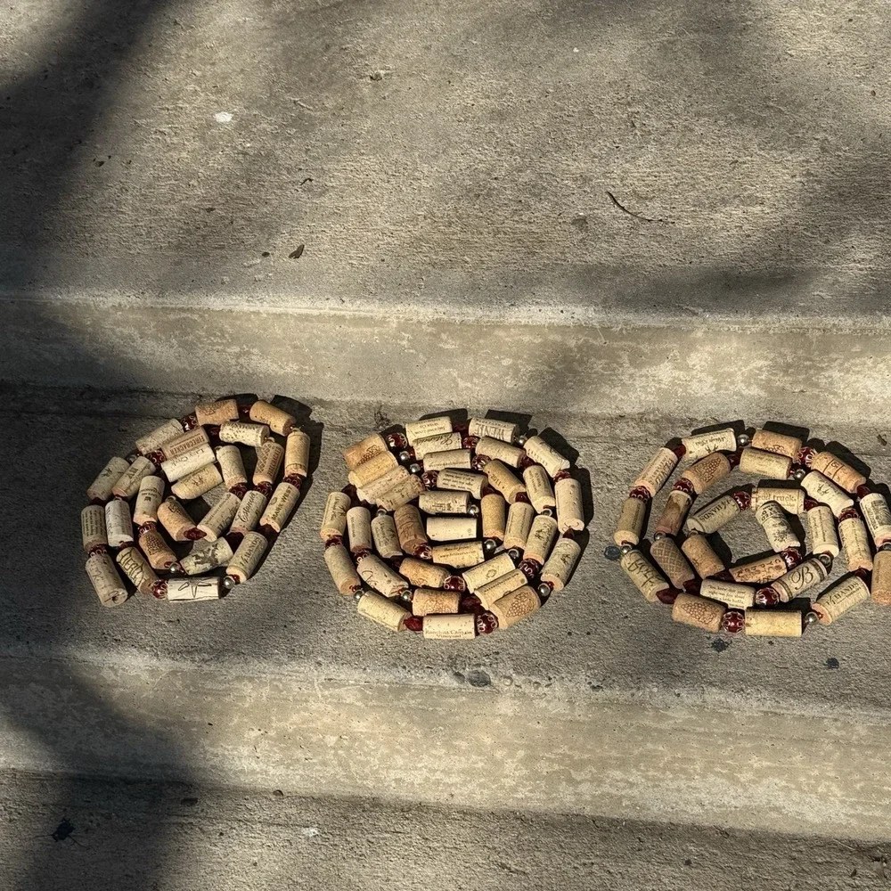 Set Of 3 Cork Garland Recycled Christmas Decor 5ft & 7 ft